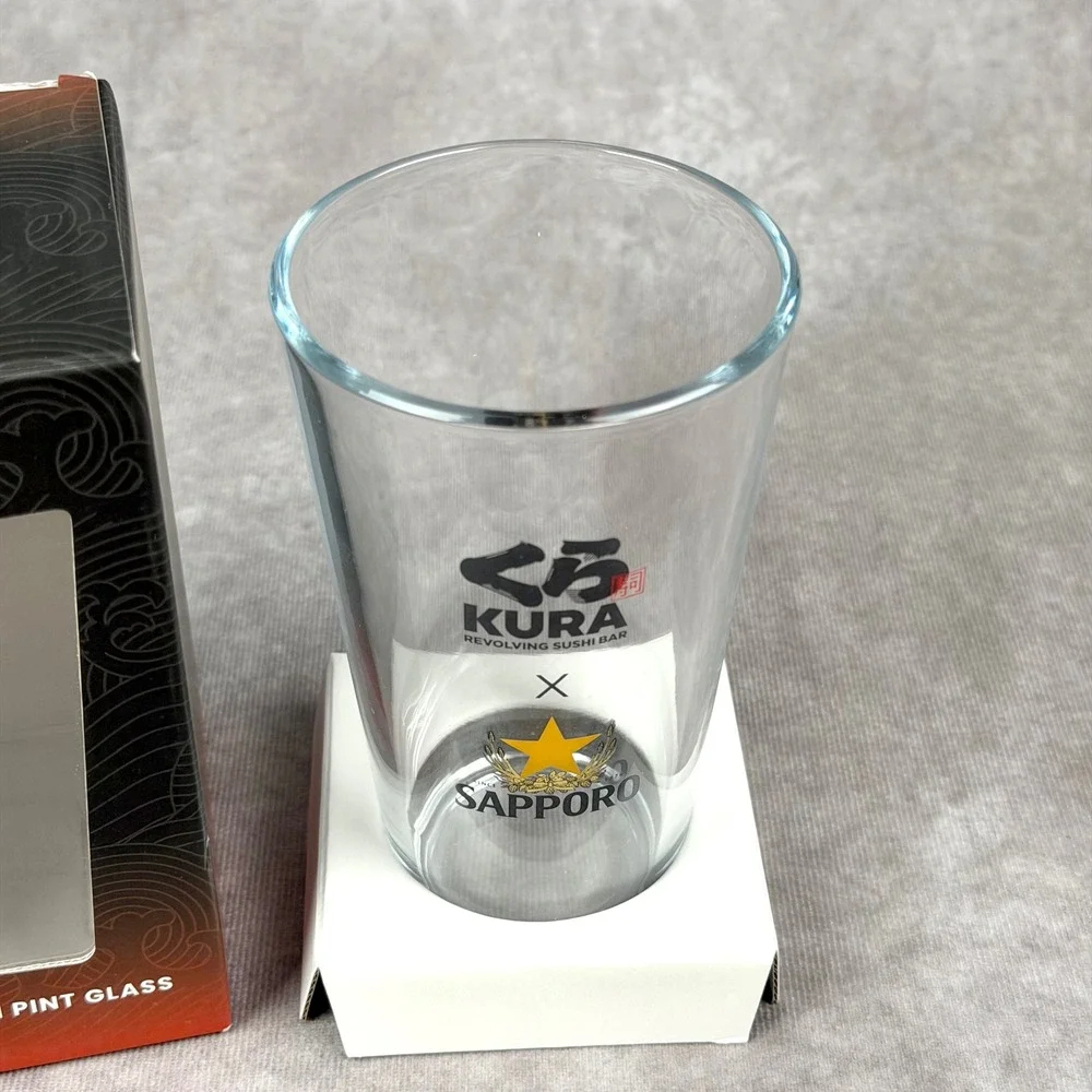 Kura Revolving Sushi Bar x Sapporo Limited Edition Pint Glass New in Box